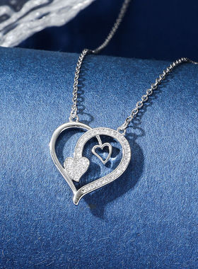 2024新款韩版时尚简约心型项链女长款吊坠高级感饰品现货轻奢