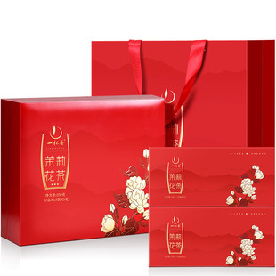 一杯香茶叶茉莉花茶特级茉莉飘雪礼盒装250g花草茶新茶浓香型茗茶