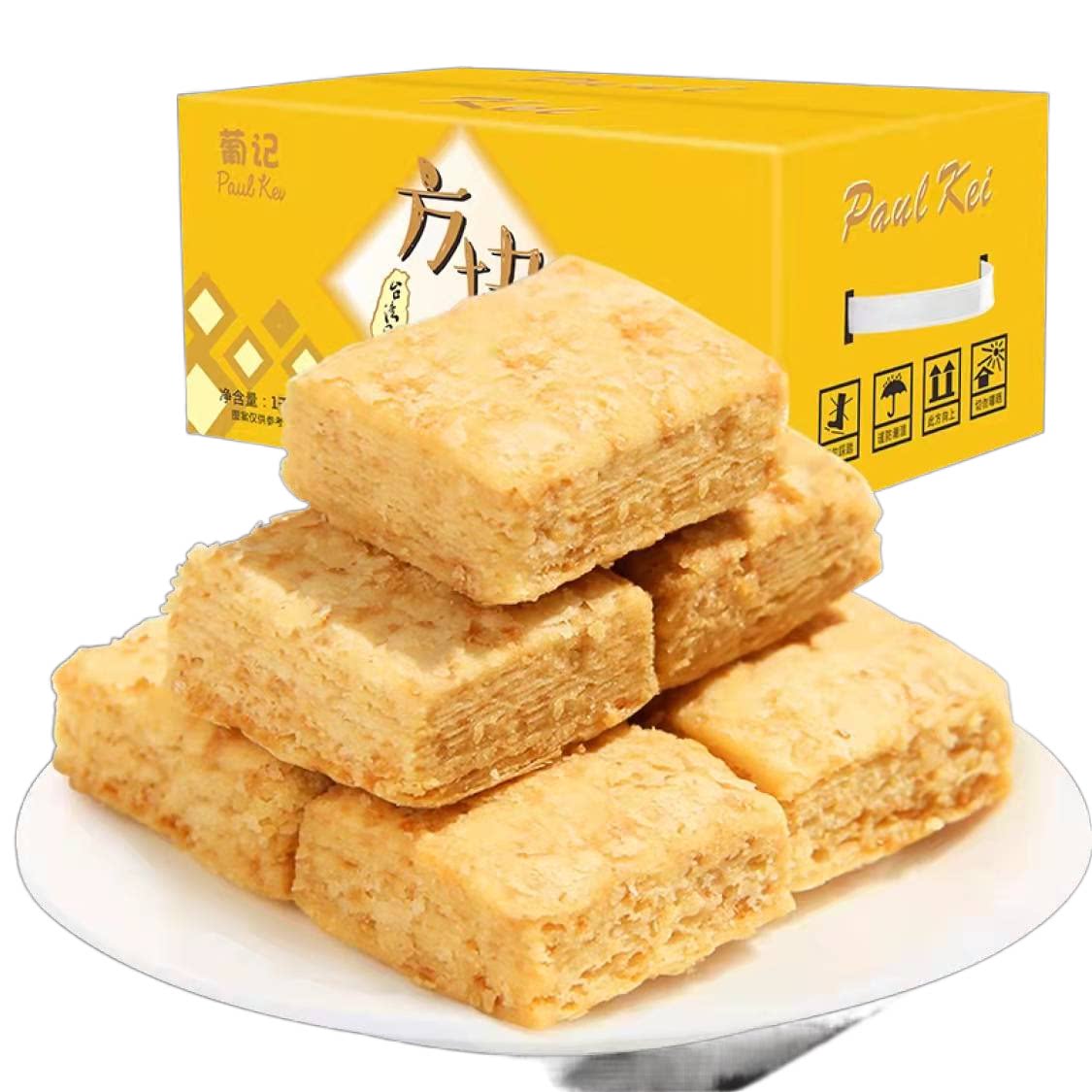 葡记咸蛋黄味方块酥1000g整箱大包装酥性饼干咸味饼咸网红零食