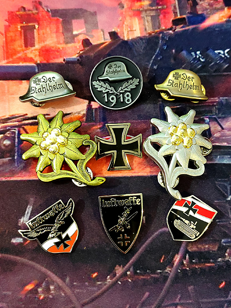 金属雪绒花帽徽坦克徽章