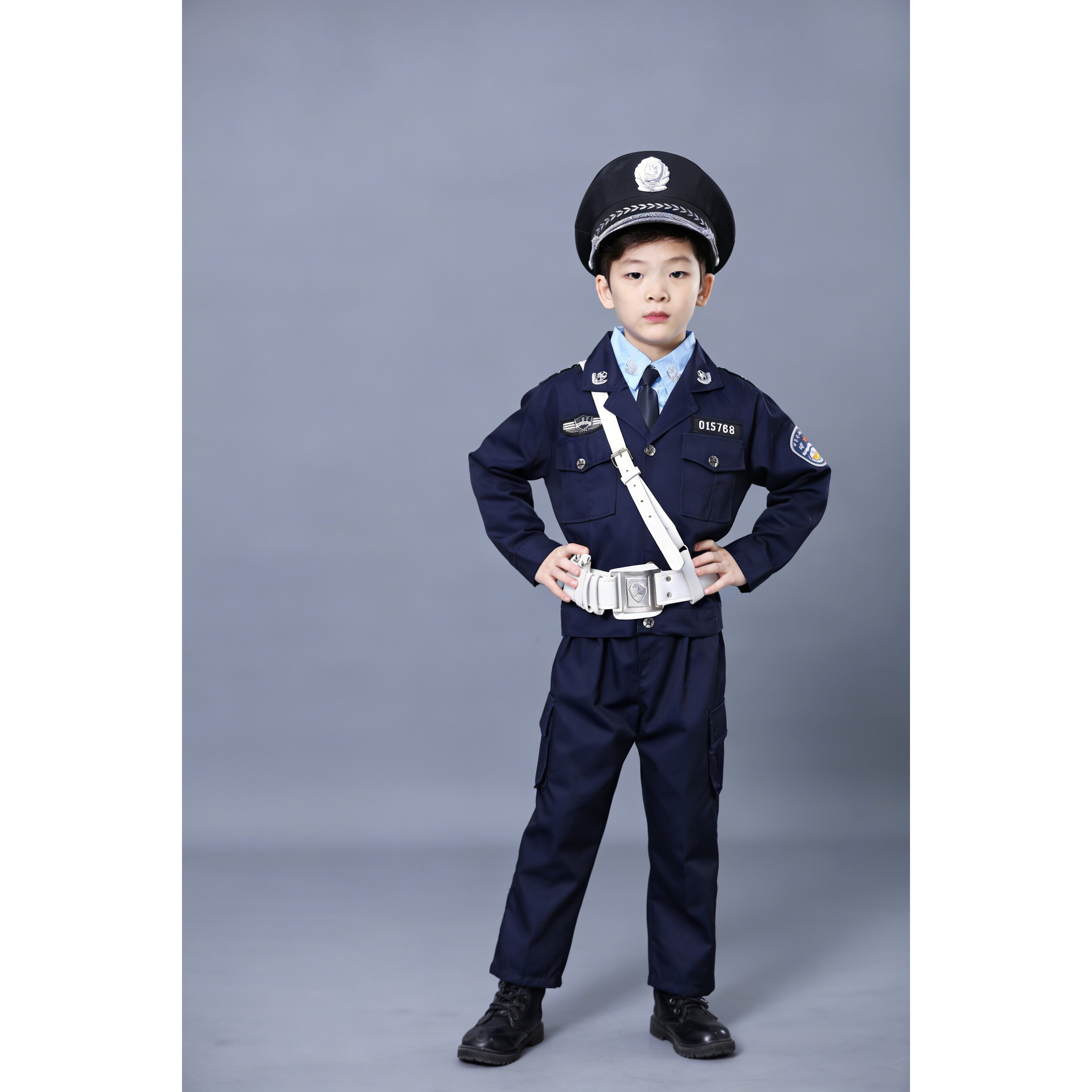 六一儿童警察服男童警官制服角色扮演小交警合唱表演服套装