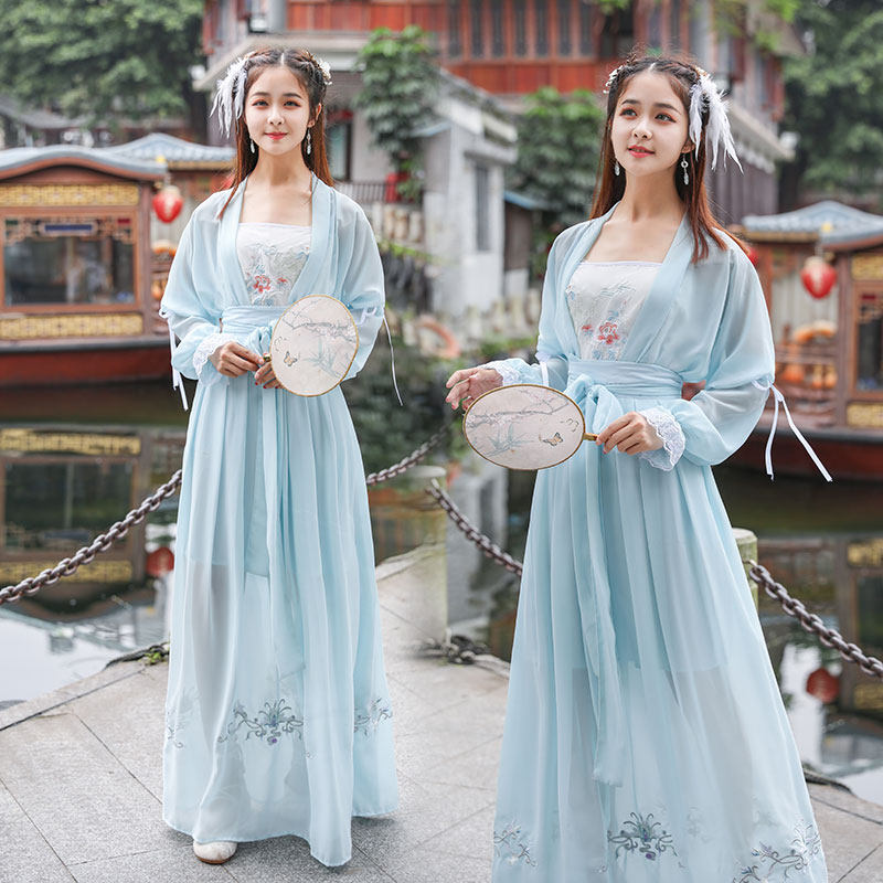 刺绣齐胸襦裙元素超仙女改良汉服