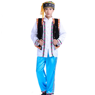 新款苗族演出服成人男傣族彝族壮族佤族土家族表演服少数民族服装