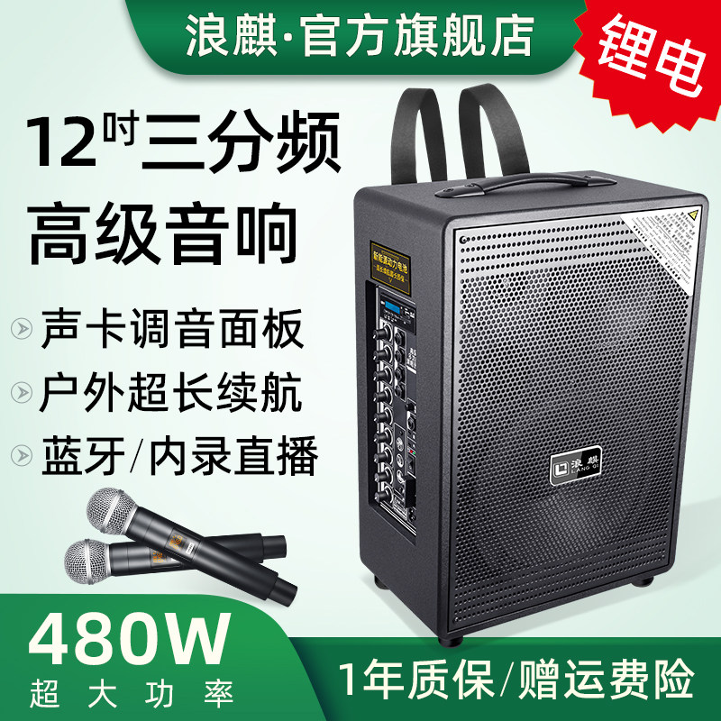 浪麒D63/D610/D612三分频室外k歌音响广场舞户外弹唱歌大功率音箱