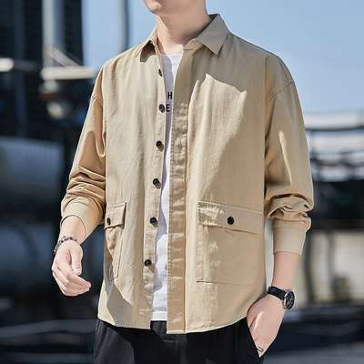 新款春夏秋冬上班七分袖青年衬衫