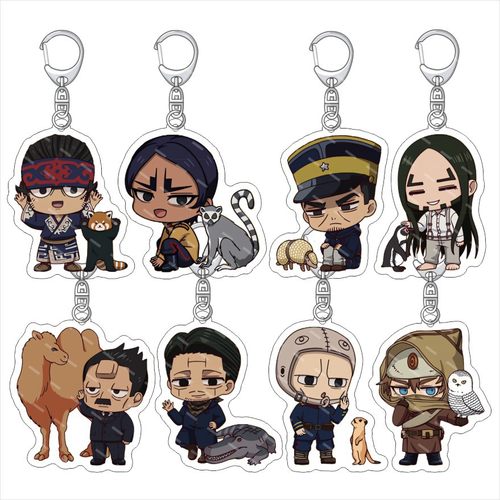 6cm黄金神威钥匙扣 杉元佐一 白石由竹亚克力钥匙链挂件动漫周边