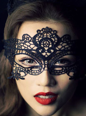 眼罩黑色蕾丝女王化妆舞会公主派对年会美女面具配饰半脸眼纱