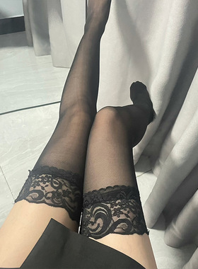 日系黑丝袜性感女蕾丝丝袜薄过膝白丝半截渔网袜黑色中筒长筒袜子