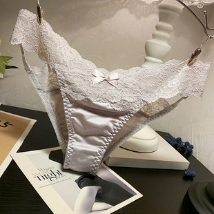 【独立包装】蕾丝时髦缎面性感女士棉质裆低腰内裤女日系冰丝新款