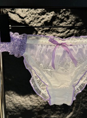 紫色很有韵味 性感内裤女诱惑甜酷撞色蕾丝低腰半包臀丁字裤女透