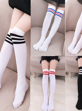 六一儿童袜子 韩版女童长筒袜天鹅绒宝宝过膝高筒袜 白色中筒袜