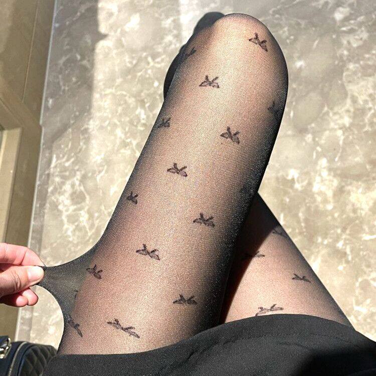 日系春夏超薄透肉性感黑丝袜女jk白色连裤袜防勾丝提花丝袜打底裤