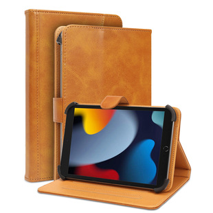 适用苹果iPad保护套8寸/10寸平板支架磁吸小牛皮翻盖防摔包边皮套