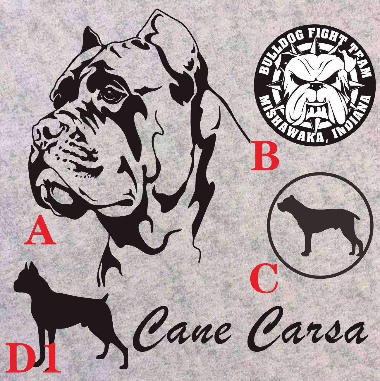 卡斯罗剪影划痕大恶狗警示 定制个性狗图腾反光汽车门机盖车尾贴