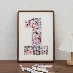 一周年纪念相框一周岁宝宝成长记录实木画框相册摆台情侣结婚挂墙