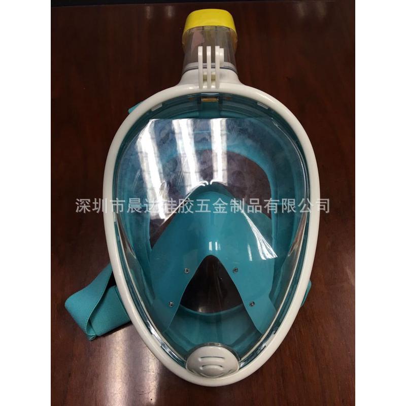 厂家直销干式成人潜水面罩gopro浮潜全面罩硅胶潜水面具全新款