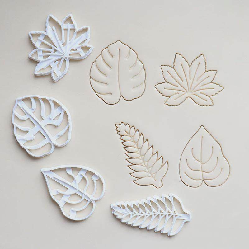 新款跨境亚马逊龙舌兰常春藤龟背叶diy塑料印章模具工艺压花工具