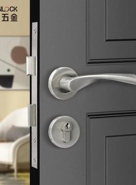 不锈钢304防火门锁通道门纯铜锁芯分体锁 CE认证弯管把手机械门锁