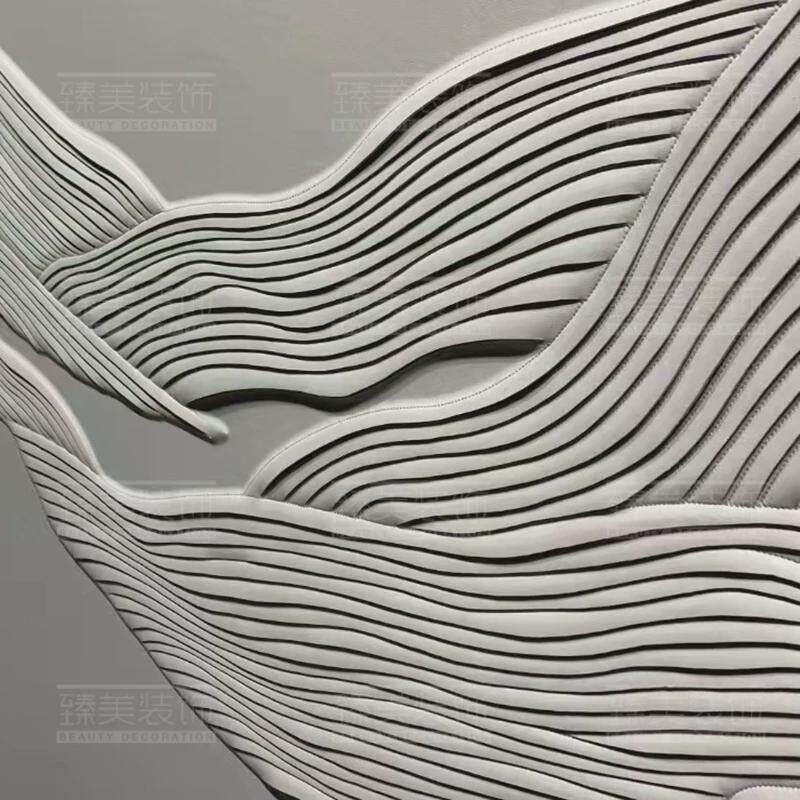 卧室3D硬包背景墙定制皮雕浮雕软包客厅轻奢网红墙板酒店床头