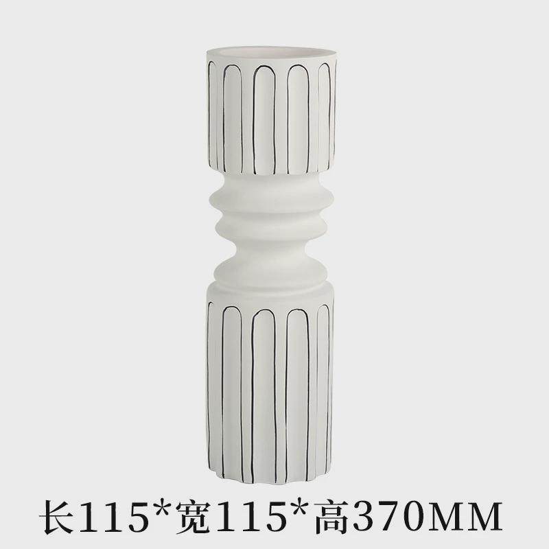 现代欧式黑白条纹花瓶摆件简约桌面家居装饰玄关电视柜罗马柱花器,家居饰品,装饰摆件,淘宝优惠券,粉丝福利购,淘宝优惠卷