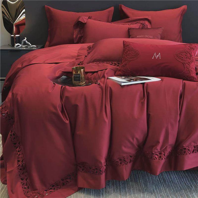 轻奢全棉婚庆四件套四季款140支喜贡缎结婚红色长绒棉被床上用品,床上用品,床品套件/四件套/多件套,淘宝优惠券,粉丝福利购,淘宝优惠卷