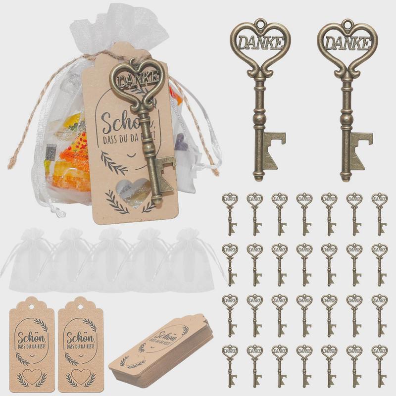 装饰用品爱心复古开瓶器婚礼生日洗礼节庆派对送礼聚会party热卖