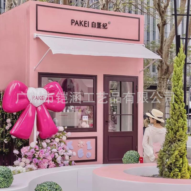 玻璃钢雕塑网红店门头壁挂大型商业美陈装饰品道具落地摆件蝴蝶结