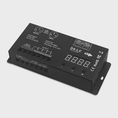 热销大功率4通道dmx512rgbw解码器显示屏dmx512控制器舞台灯工程