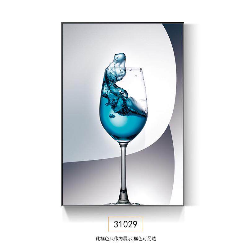杯中福禄挂画现代简约创意酒杯餐厅装饰画饭厅墙壁装饰简约壁画