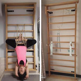 单双肩肋木架室内可折叠压腿架实木肋木儿童舞蹈房器材木质肋木