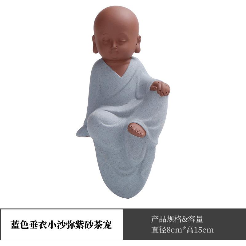 5dbj功夫茶摆件禅意可爱不看不听和尚小不说茶宠紫砂小沙弥陶