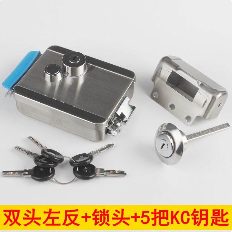 304#不锈钢双锁头电控锁可视门铃门禁电磁锁电子门锁家用小区对讲,基础建材,机械门锁,淘宝优惠券,粉丝福利购,淘宝优惠卷