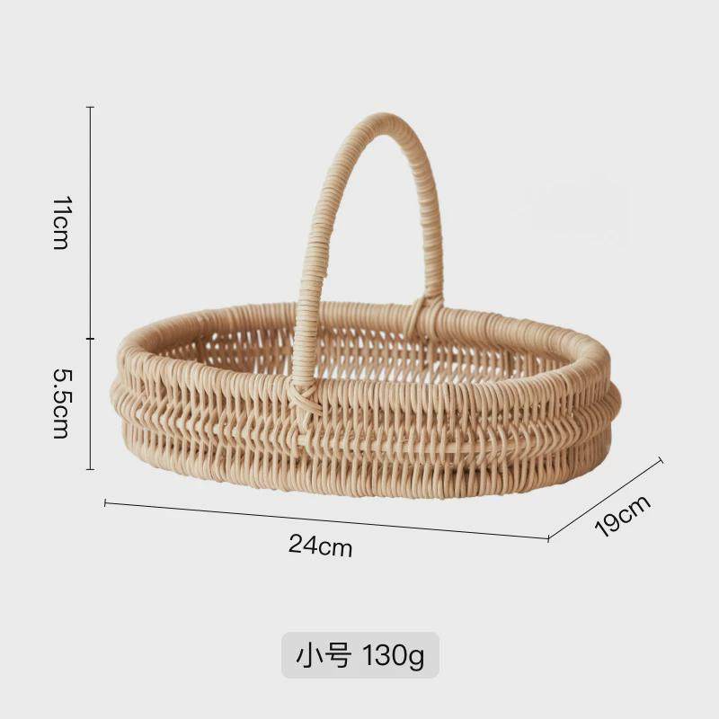 藤编水果篮桌面草编收纳筐果盘竹编篮家用鸡蛋筐厨房编织篮子新品,收纳整理,橱柜收纳筐,淘宝优惠券,粉丝福利购,淘宝优惠卷