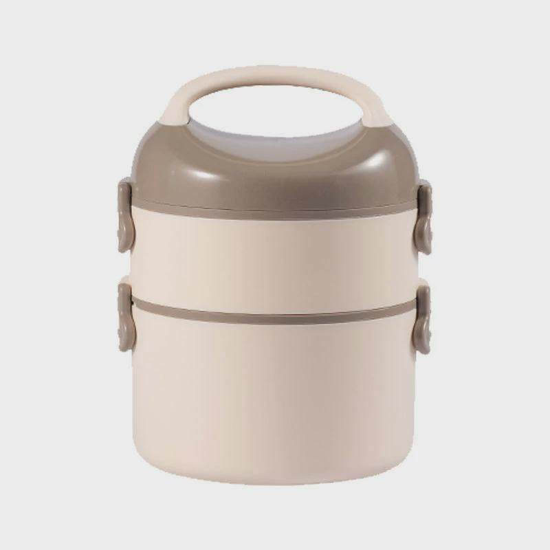 定制学生宿舍304不锈钢单双层圆形提桶饭盒上班族食堂午餐便当盒