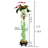 现代简约家用客厅电视柜立式 落地立体透明玻璃圆柱金鱼缸灯光充氧