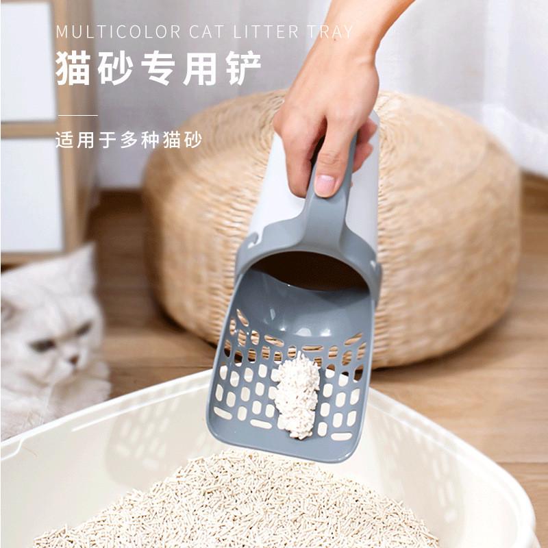 跨境一体式猫砂铲猫咪拾便器自带垃圾袋套装宠物可拆卸清洁用品