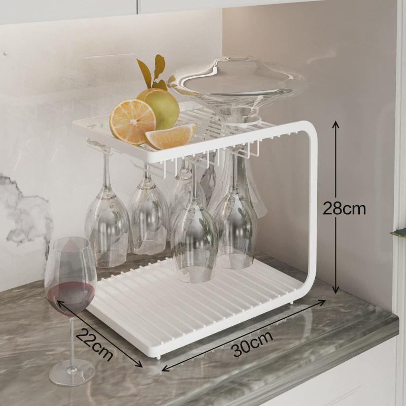 桌面家用悬挂倒挂高脚杯架酒柜吧台红酒杯架水杯醒酒器收纳置物架