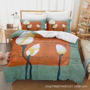 3d数码 四件套套件厂家直供 印花油画三件套之四风格