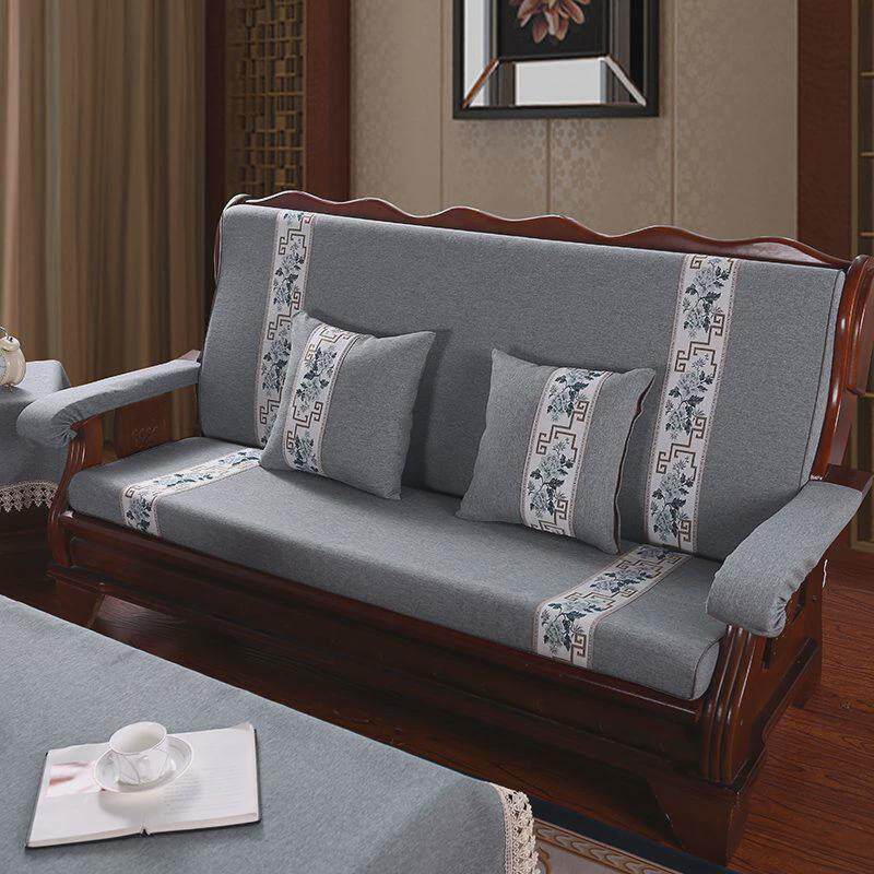 实木沙发坐垫加厚老式垫子中式简约现代防滑海绵冬季三人单人