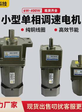 小型齿轮变速一体交流调速220v可减速电机低速马达380v120w200w