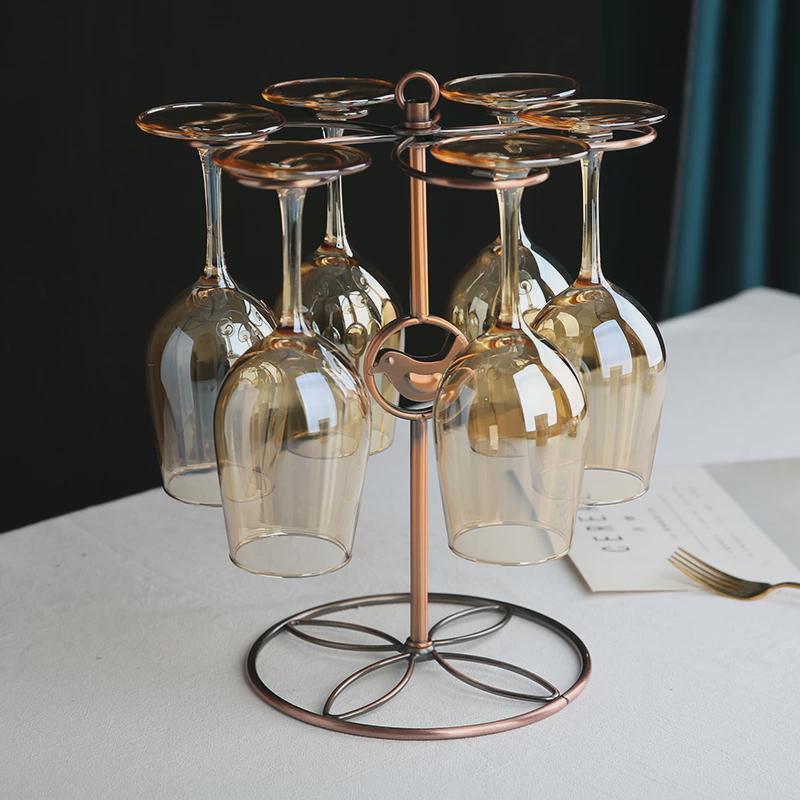 新中式红酒架摆件架子家用葡萄架摆设装饰工业风红酒杯架倒挂创意