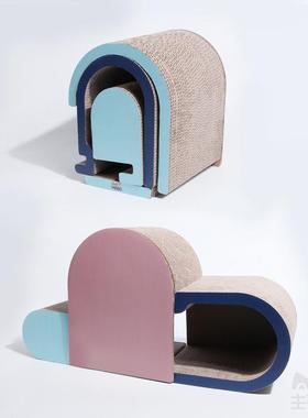 msbc主子优选屑猫窝钻洞型不掉猫抓板瓦楞纸猫爬架云朵造型猫爪板