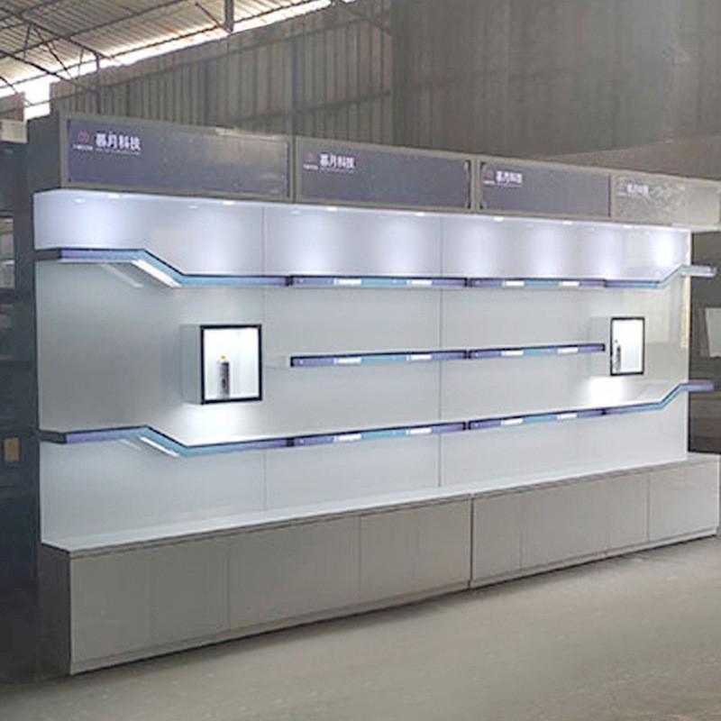 热销简约产品陈列柜直播间背景柜展示柜异型烤漆柜现代科技馆展厅