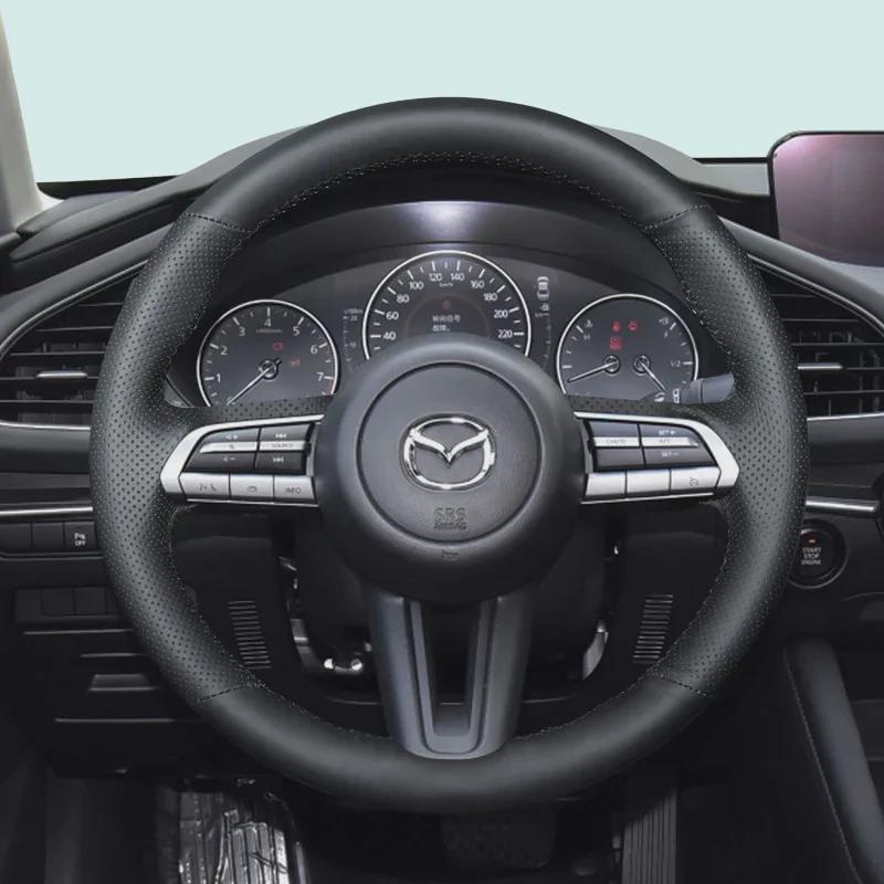 21CX-4CX5cx8阿特兹星骋M6M3睿翼手缝真皮方向盘套昂克赛拉