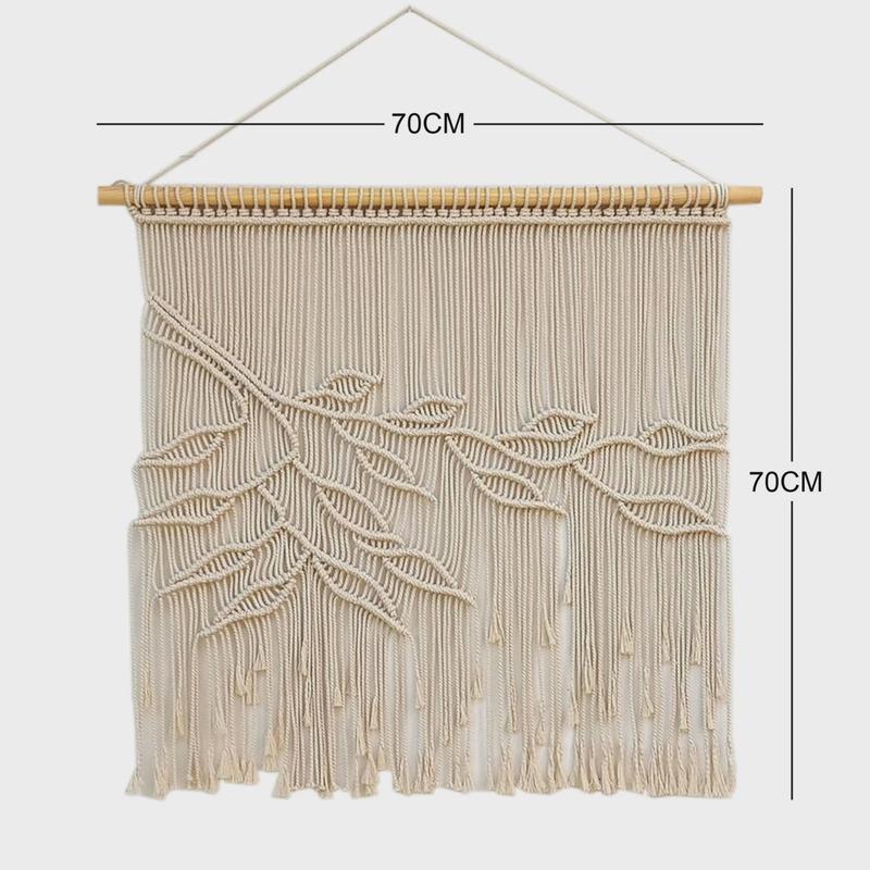 家居墙面装饰民宿树叶窗帘门帘波西米亚房间装饰手工编织挂毯