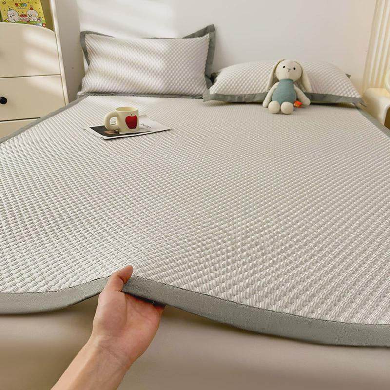 RI0T2024夏季新款冰丝豆豆凉席床垫三件套夏天学生宿舍可水洗单人,床上用品,凉席/草席/麻席,淘宝优惠券,粉丝福利购,淘宝优惠卷