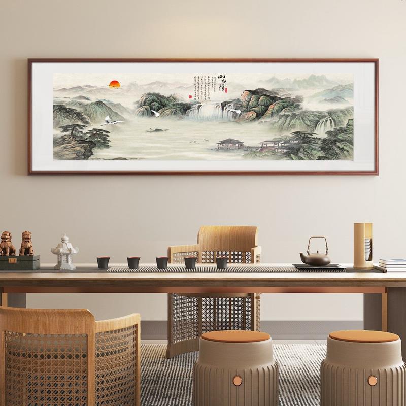 饭店餐厅装饰字画酒店包厢包间墙面壁画中式挂画牌匾餐桌背景