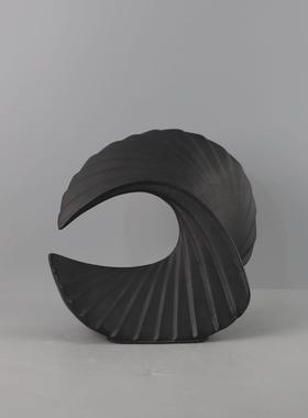 北欧海浪扇子工艺品树脂摆设客厅电视柜样板房展示柜摆件饰品软装