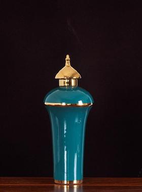 复古金边造型陶瓷花瓶摆件客厅餐厅电视柜玄关家居软装饰品