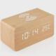 新款 闹钟工厂供应可印logo 电钟无线充温湿度木头钟创意床头台式